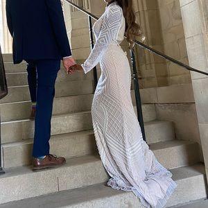 Crystal rhinestone beaded gown